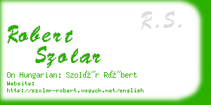 robert szolar business card